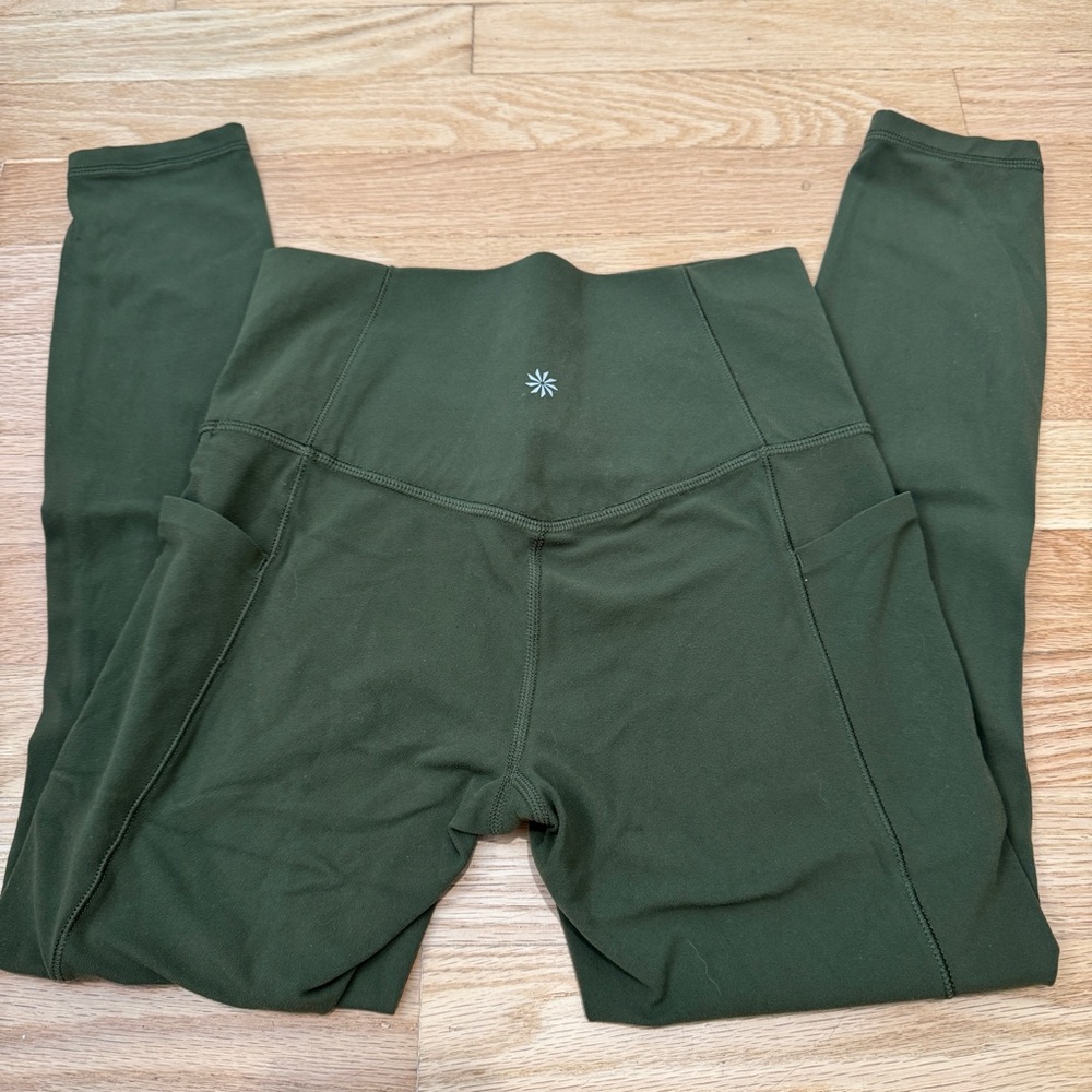 Athleta Salutation Stash II 7/8 Leggings XS Green